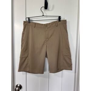 Nike Dri Fit Men's‎ Flat Front Golf Cargo Shorts Pockets Outdoors Tan Size 34